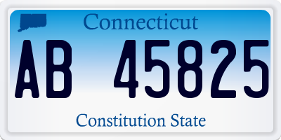 CT license plate AB45825