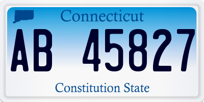 CT license plate AB45827