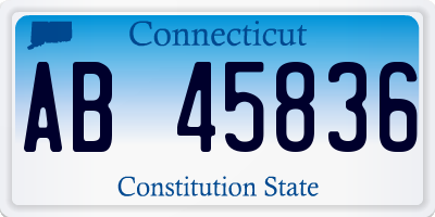 CT license plate AB45836
