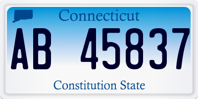 CT license plate AB45837