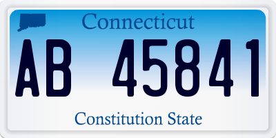 CT license plate AB45841