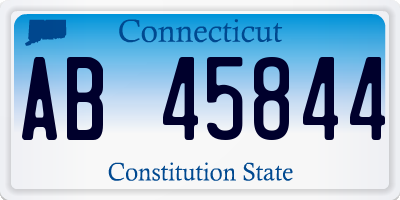 CT license plate AB45844