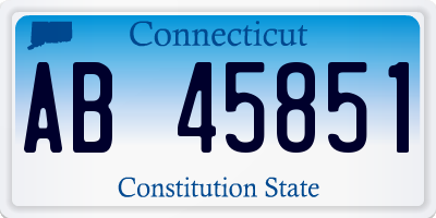 CT license plate AB45851