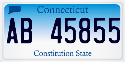 CT license plate AB45855
