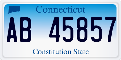 CT license plate AB45857