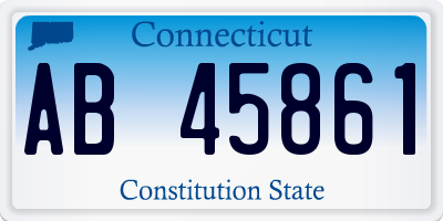 CT license plate AB45861