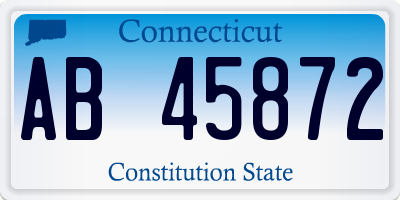 CT license plate AB45872