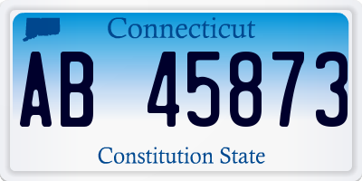 CT license plate AB45873