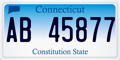 CT license plate AB45877