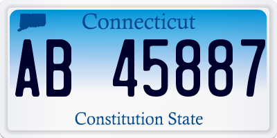 CT license plate AB45887