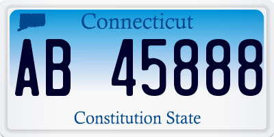 CT license plate AB45888