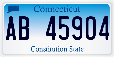 CT license plate AB45904