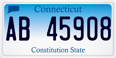 CT license plate AB45908