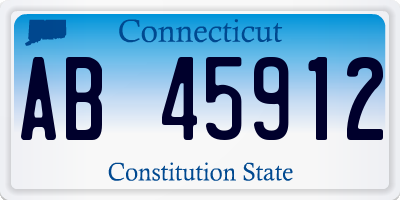 CT license plate AB45912