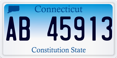 CT license plate AB45913