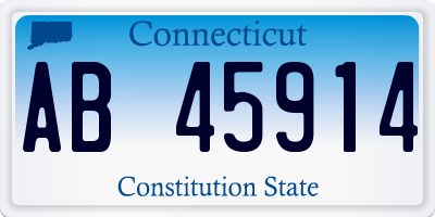 CT license plate AB45914