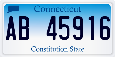 CT license plate AB45916