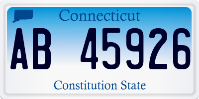 CT license plate AB45926