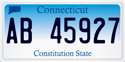 CT license plate AB45927