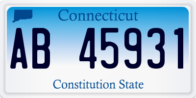 CT license plate AB45931