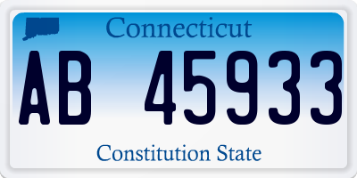 CT license plate AB45933