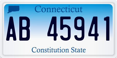 CT license plate AB45941