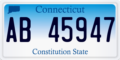 CT license plate AB45947