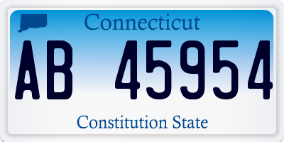 CT license plate AB45954