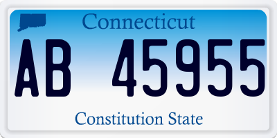 CT license plate AB45955