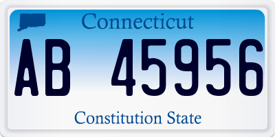 CT license plate AB45956