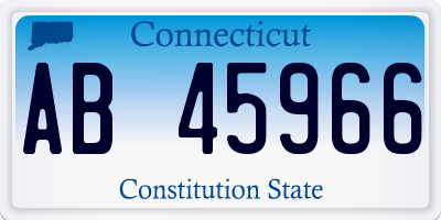 CT license plate AB45966