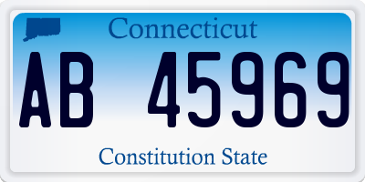 CT license plate AB45969