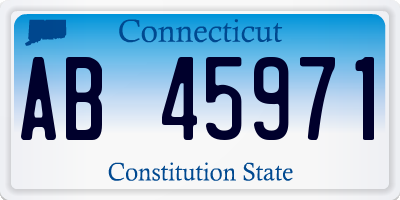 CT license plate AB45971