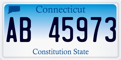 CT license plate AB45973