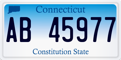 CT license plate AB45977