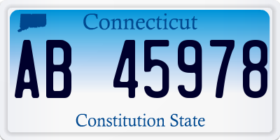 CT license plate AB45978