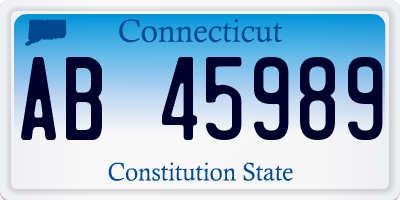 CT license plate AB45989