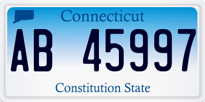 CT license plate AB45997