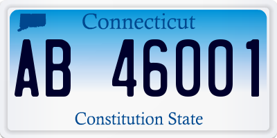 CT license plate AB46001