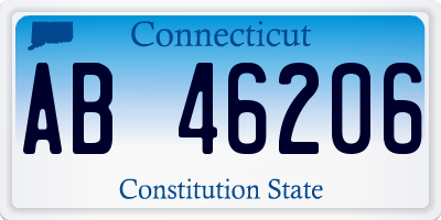 CT license plate AB46206
