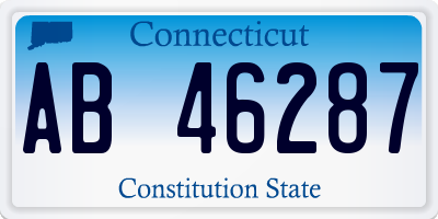 CT license plate AB46287