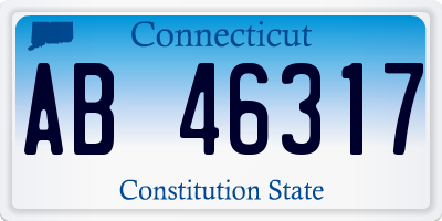 CT license plate AB46317