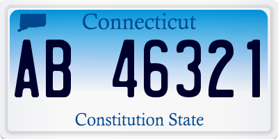 CT license plate AB46321