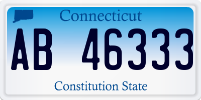 CT license plate AB46333