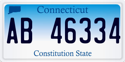 CT license plate AB46334