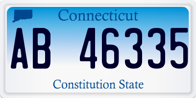 CT license plate AB46335