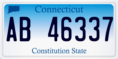 CT license plate AB46337