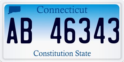 CT license plate AB46343