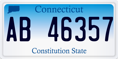 CT license plate AB46357