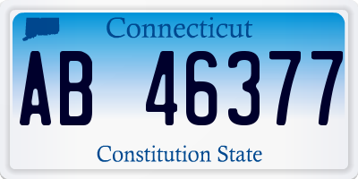 CT license plate AB46377